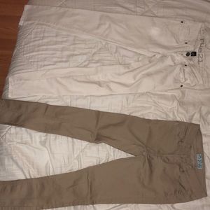 White rue 21 jeans & tan jeans both skinny
